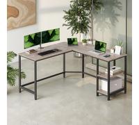 Computer Desk, L-Shaped Corner Desk, Gaming Desk, Workstation with 2 Storage Shelves for Home Office, Space-Saving, Easy to Assemble