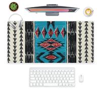 Computer Desk Mat Exotic Geometric Motifs Large Long Large Mousepad Non-Slip for Office and Home Desk Cover Protector Decor Game Mat Keyboard Computer Gaming Accessories (80 X 30 Cm)