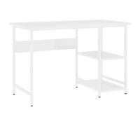 vidaXL Computer Desk White MDF and Metal Office Study Working Side Desk Table