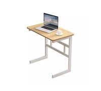 Computer Desk Minimalist Movable Office Table with Wheels - Space-Saving Design for Writing and Workstation Use