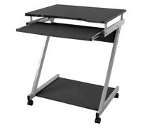 VASAGLE Computer Desk Mobile, Writing Desk Z-Shaped, PC Table for Small Spaces,