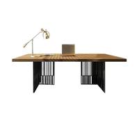 Computer desk Modern Home Office Desk, Industrial Style Executive Wooden Writing Table Workstation with Black Metal Frame Study desk(S)