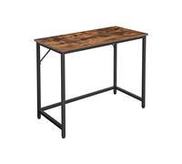 Computer Desk, Home Office Desk, for Work Study, Rustic Brown + Black / 50D x 100W cm