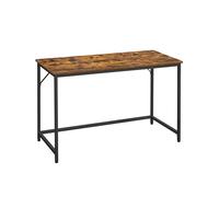 Computer Desk, Rustic Brown + Black / 60D x 120W cm