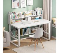 Computer Desk, Simple and Modern Style Study Desk with Storage Shelves for Studying and Writing Organization A,100CM