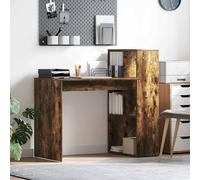 Computer Desk Smoked Oak 108x55x103.5cm Engineered Wood Shelf Minimal forHomeUK