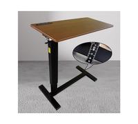 Computer Desk Solid Wood Movable Laptop Desk Lifting Foldable Bedside Table with Wheels for Bedroom and Household Use