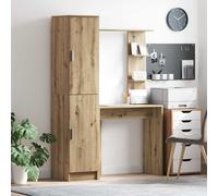 Computer Desk W/ Shelves & Cabinets - Reversible Home Office Storage Workstation