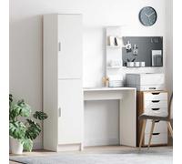 Computer Desk W/ Shelves & Cabinets - Reversible Home Office Storage Workstation