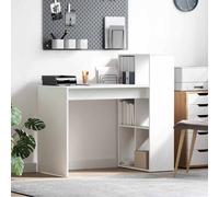 Computer Desk White 108x55x103.5cm Engineered Wood 1 Shelf Modern Minimalist