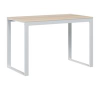 Computer Desk White and Oak Engineered Wood Office Writing Corner vidaXL