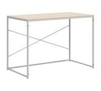 Computer Desk White and Oak Engineered Wood Office Writing Corner vidaXL