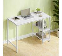 Computer Desk with 2 Shelves on Left or Right, Writing Desk, Maple White / 60D x 100W cm