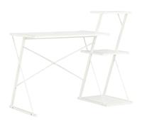 vidaXL Computer Desk with 3 Tier Bookcase X-Shape Legs Black and Brown PC Desk