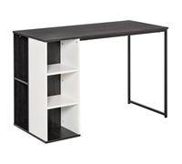 Computer Desk with 3-Tier Storage Shelves Writing Desk with Two Side Compartments for Home Office