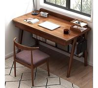 Computer Desk with Drawers and Shelves for Small Spaces, Modern Study Desk Compact PC Table Workstation with Hooks,Home Office Desk for Writing,Studying and Gaming(80x50x83cm(31x20x33inch), Walnut)