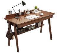 Computer Desk with Drawers and Storage, Industrial Home Office Writing Workstation with Hanging Rod and Bookshelf for Small Spaces and Bedrooms