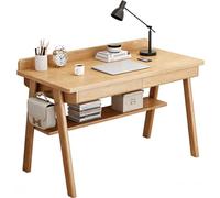 Computer Desk with Drawers and Storage, Industrial Home Office Writing Workstation with Hanging Rod and Bookshelf for Small Spaces and Bedrooms