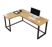 Computer Desk with Drawers, L-Shape Home Writing Industrial Style Solid Wood Office Without Cabinet - Brown Left Hand Return 47.5" L x 31.5" W 29.5" H