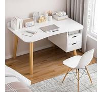 Computer Desk with Drawers - Versatile Wood Workstation for Home Office, Study & Writing - Easy Assembly, Natural Finish