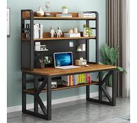 Computer Desk with Shelves and Pegboard, Modern Student Desk, Large Study Desk, Home Office Desk (47 Inch, Oak + Black)
