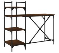 Computer Desk with Shelves Writing Table Standing Office Brown Oak vidaXL