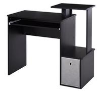 HOMCOM Computer Desk w/ Sliding Keyboard Tray - Black, Black