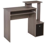 Computer Desk with Sliding Keyboard Tray Storage Drawer Shelf Home Office Workstation Grey