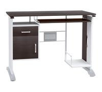 Computer Desk with Sliding Keyboard Tray Storage Drawers and Host Box Shelf Home Office Workstation Black walnut