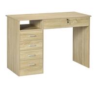 Computer Desk Writing Desk with Five Drawers for Home Office Oak