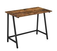 Computer Desk, Writing Desk with Steel Frame, Rustic Top, Home Study