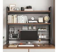 Computer Desktop Bookcase, 2/3-Tier Over The Desk Shelf Organizer for Dorm Room, Multipurpose Bookshelf for Office and Home Use