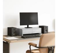 Monitor Stand with Drawers Monitor Riser Display Stand Engineered Wood vidaXL
