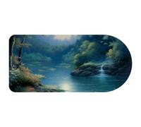 Computer Desktop Mouse Pad, Beautiful Scenery under the Moon Print Large Gaming Mouse Pad for School and Office 29.1" x 13.8"