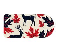Computer Desktop Mouse Pad, Deer Maple Leaf Print Large Gaming Mouse Pad for School and Office 29.1" x 13.8"
