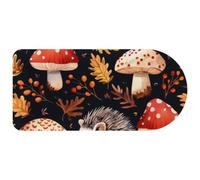 Computer Desktop Mouse Pad, Hedgehog Mushroom Print Large Gaming Mouse Pad for School and Office 29.1" x 13.8"
