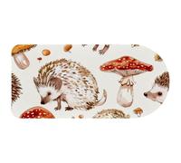 Computer Desktop Mouse Pad, Hedgehog Mushrooms Print Large Gaming Mouse Pad for School and Office 29.1" x 13.8"