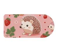 Computer Desktop Mouse Pad, Hedgehog Strawberries Print Large Gaming Mouse Pad for School and Office 29.1" x 13.8"