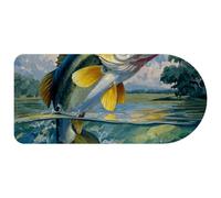 Computer Desktop Mouse Pad, Jumping Fish Print Large Gaming Mouse Pad for School and Office 29.1" x 13.8"