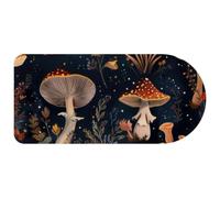 Computer Desktop Mouse Pad, Moonlight Plants Mushrooms Flowers Print Large Gaming Mouse Pad for School and Office 29.1" x 13.8"