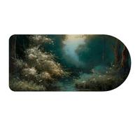 Computer Desktop Mouse Pad, Scenery under the Moon Print Large Gaming Mouse Pad for School and Office 29.1" x 13.8"