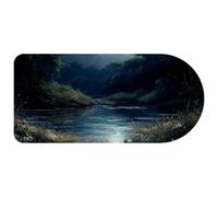 Computer Desktop Mouse Pad, Scenery under the Moon Print Large Gaming Mouse Pad for School and Office 29.1" x 13.8"