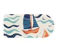 Computer Desktop Mouse Pad, Wave Sailing Boat Print Large Gaming Mouse Pad for School and Office 29.1" x 13.8"