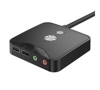 Computer Desktop Power Switch, External PC Host Power Supply, On/Off Push Button Switch, with Dual USB Audio Port, Insert Type Switch