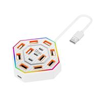 Computer Docking Station - 13 Port USB Hub Device Connectivity | Illuminated Accessory Fast Charging Expansion Dock, Versatile Workstation Gear for Professionals, College Students or Adults