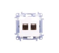 Computer Double Socket 2xRJ45 Cat.6 Simon 10 C62E.01/11