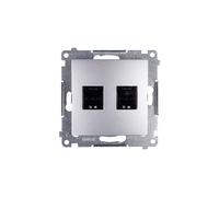 Computer Double Socket 2xRJ45 Cat.6 with Simon 54 D62.01/43