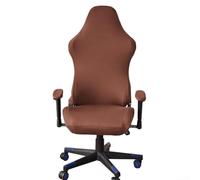 Computer Game Internet Cafe Competitive Chairs Cover, Milk Silk Solid Color Gaming Chair Cover, Dustproof Elastic Chair Cover With Armrest (Red and Brown)