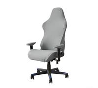 Computer Game Internet Cafe Competitive Chairs Cover, Milk Silk Solid Color Gaming Chair Cover, Dustproof Elastic Chair Cover With Armrest (Shallow gray)