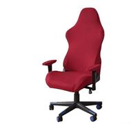 Computer Game Internet Cafe Competitive Chairs Cover, Milk Silk Solid Color Gaming Chair Cover, Dustproof Elastic Chair Cover With Armrest (Big Red)
